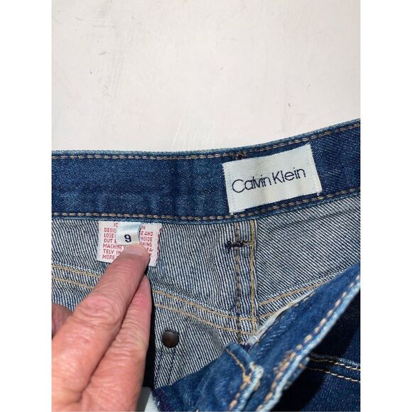 Vintage 80s Calvin Klein Women's High Waist Tapered Leg Jeans Medium Blue size 9 - Picture 4 of 9